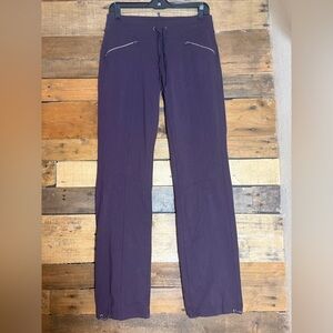 Athleta Metro Slouch Pants Womens Small Plum Purple‎ Zip Pockets Cinch Waist